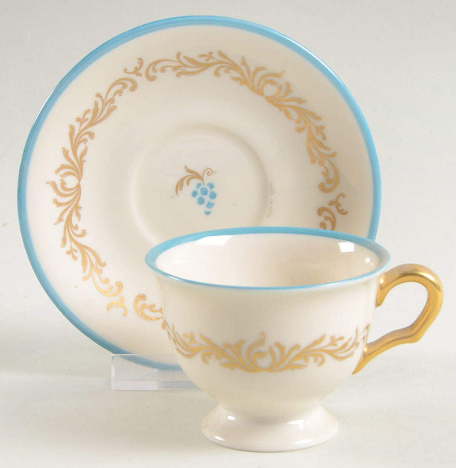 Baroque Footed Demitasse Cup & Saucer Set by Pickard-1
