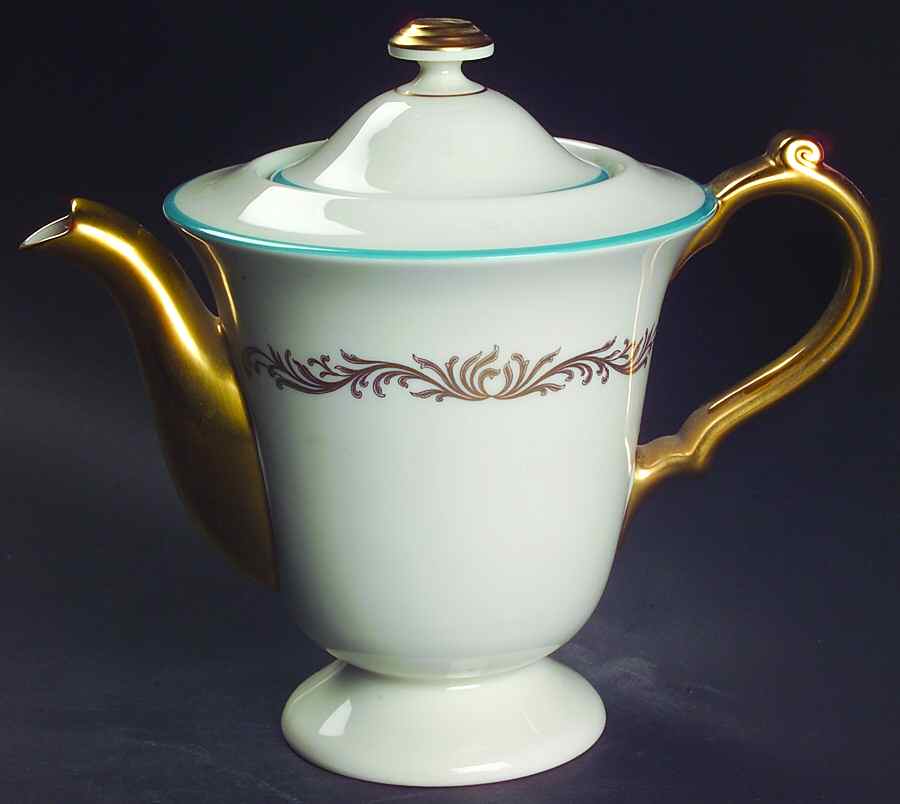 Baroque Coffee Pot & Lid by Pickard-1