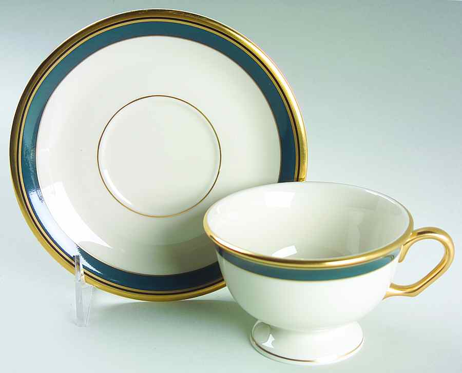 Biscayne Footed Cup & Saucer Set by Pickard-1