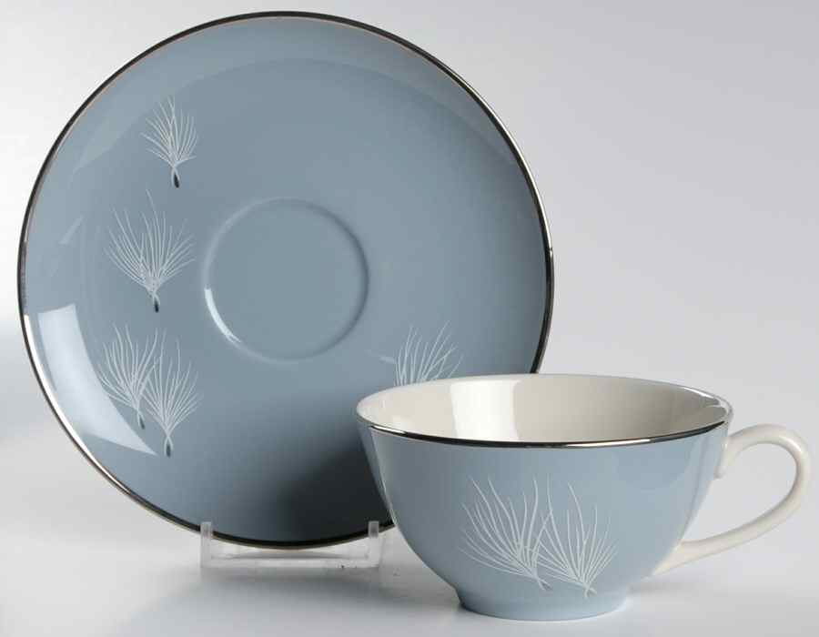 Blue Skies Flat Cup & Saucer Set by Pickard-1
