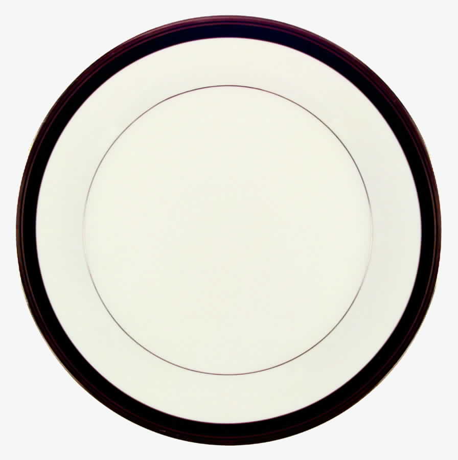 Black Satin Dinner Plate by Pickard-1