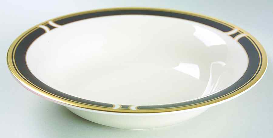 Black Satin Coupe Soup Bowl by Pickard-1