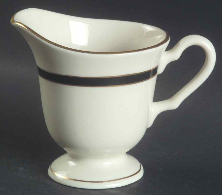 Black Satin Creamer by Pickard-1