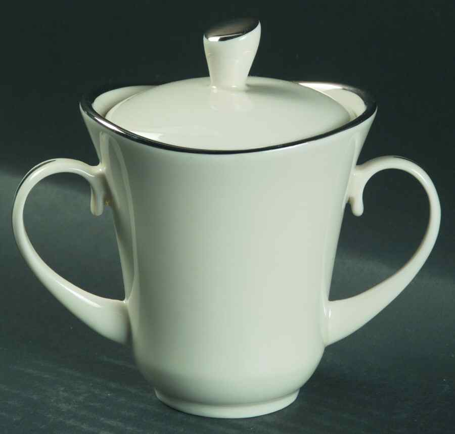 Bracelet Platinum Sugar Bowl & Lid by Pickard-1