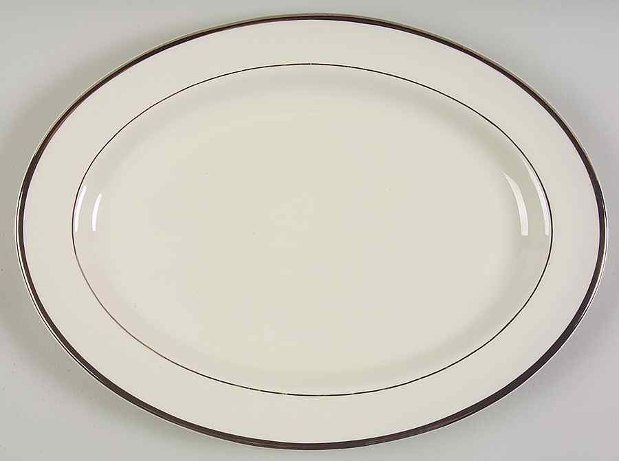 Bracelet Platinum 14" Oval Serving Platter by Pickard-1