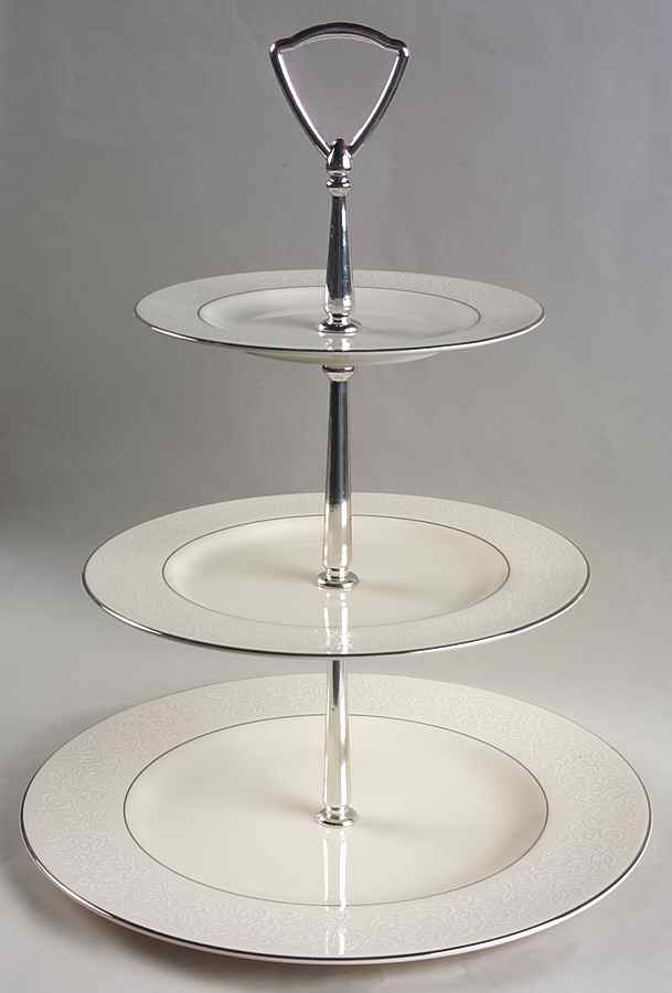 Brocade 13 7/8"-14 1/4" 3-Tiered Serving Tray(DP,SP,BB) HC by Pickard-1