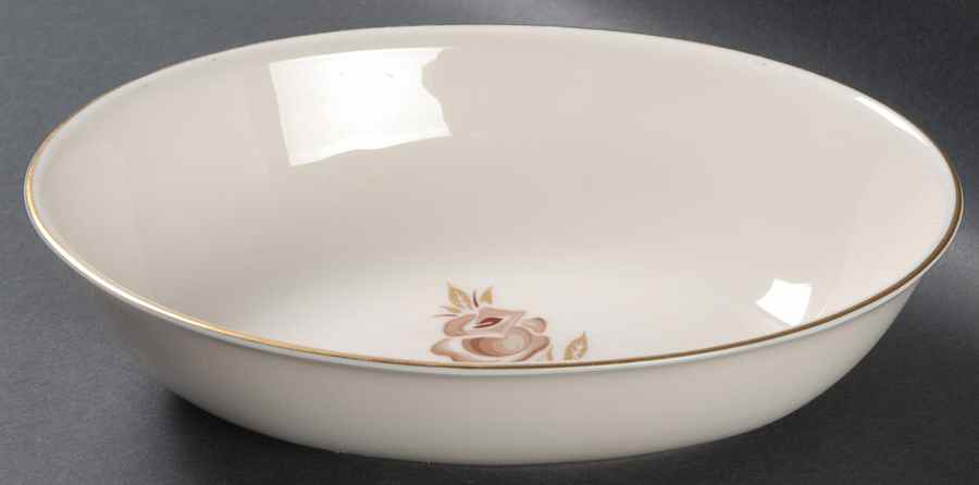 Brown Rose 9" Oval Vegetable Bowl by Pickard-1