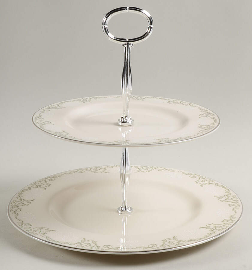 Cameo 6 5/8"-10"  2 Tiered Serving Tray (Dp, Sp) HC by Pickard-1