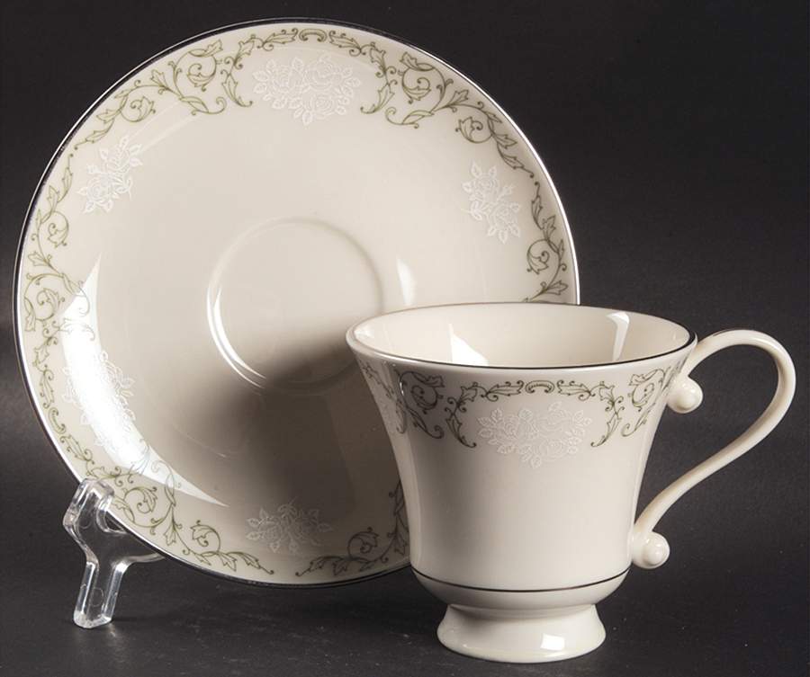 Cameo Footed Cup & Saucer Set by Pickard-1