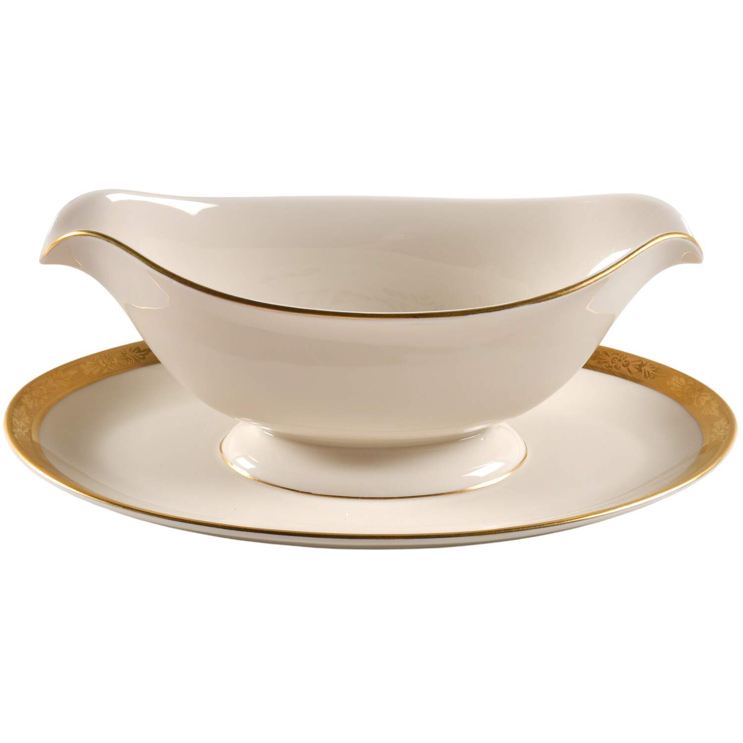 Camelot Gravy Boat with Attached Underplate by Pickard-1