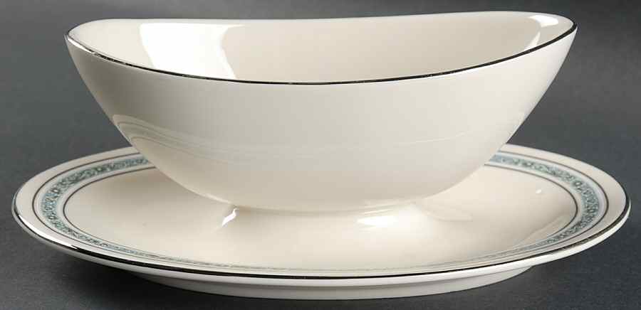 Candlelight Gravy Boat with Attached Underplate by Pickard-1