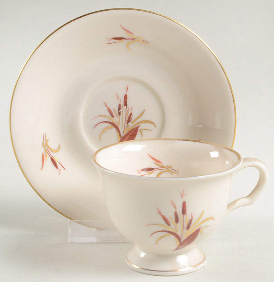 Cattails Footed Demitasse Cup & Saucer Set by Pickard-1