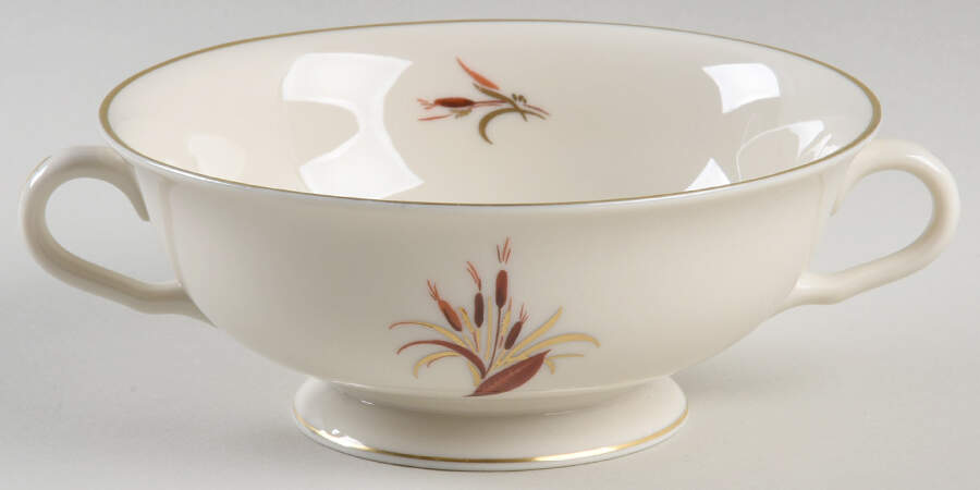 Cattails Footed Cream Soup Bowl by Pickard-1