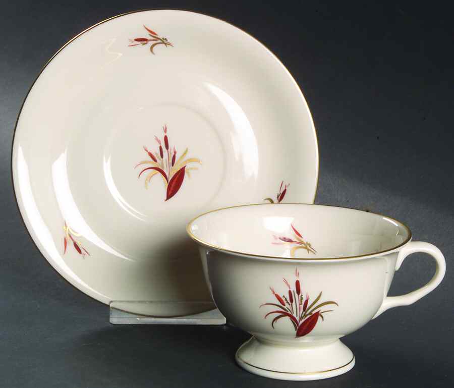 Cattails Footed Cup & Saucer Set by Pickard-1