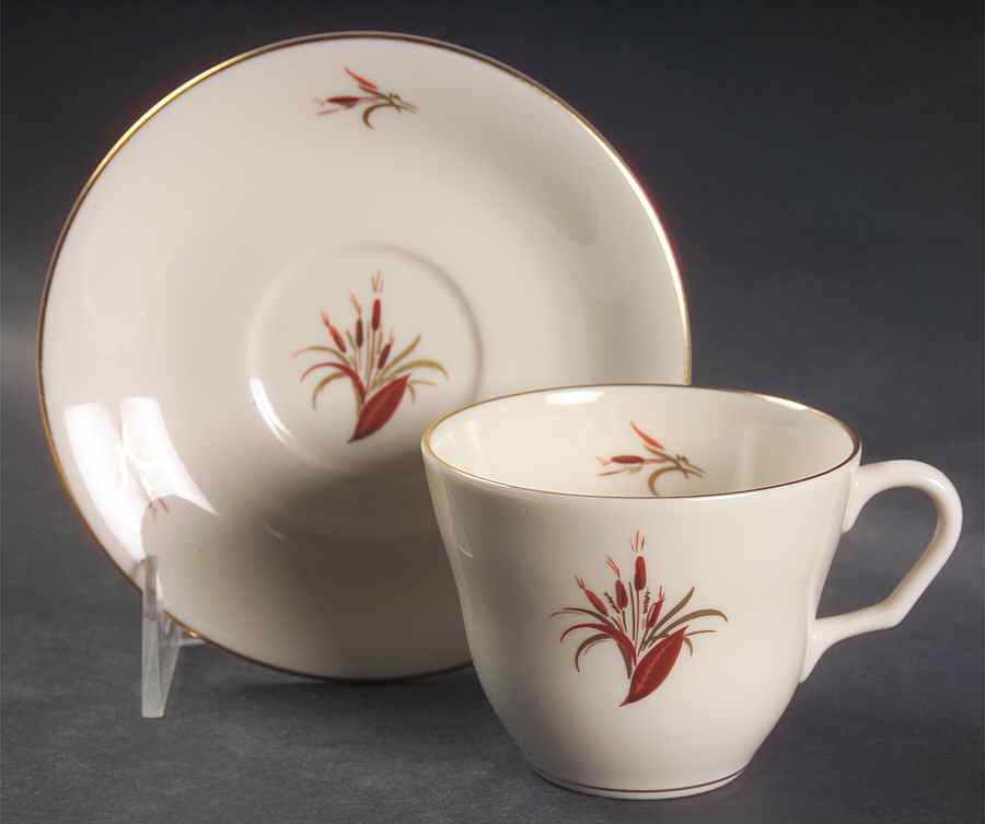 Cattails Flat Cup & Saucer Set by Pickard-1