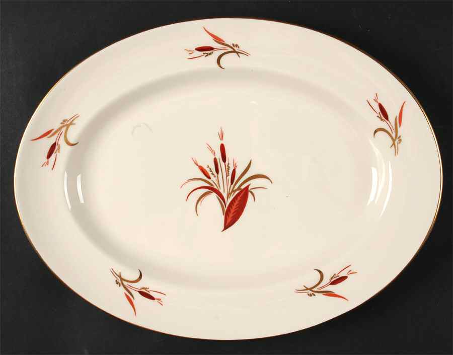 Cattails 12" Oval Serving Platter by Pickard-1