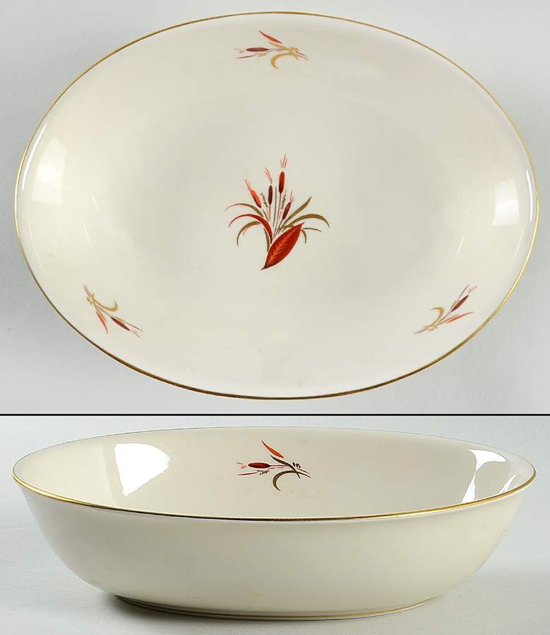 Cattails 9" Oval Vegetable Bowl by Pickard-1
