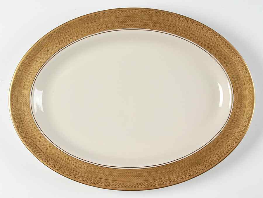 Centennial (Ivory Background) 14" Oval Serving Platter by Pickard-1