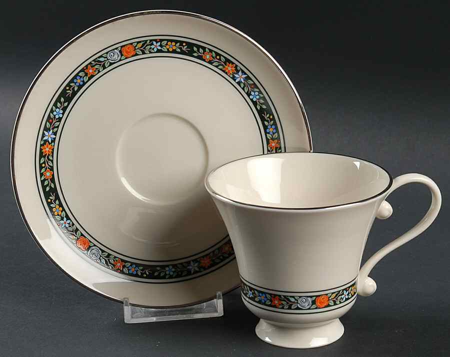 Chalet Footed Cup & Saucer Set by Pickard-1