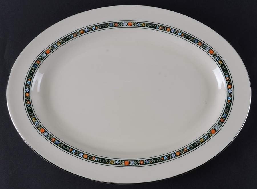 Chalet 14" Oval Serving Platter by Pickard-1