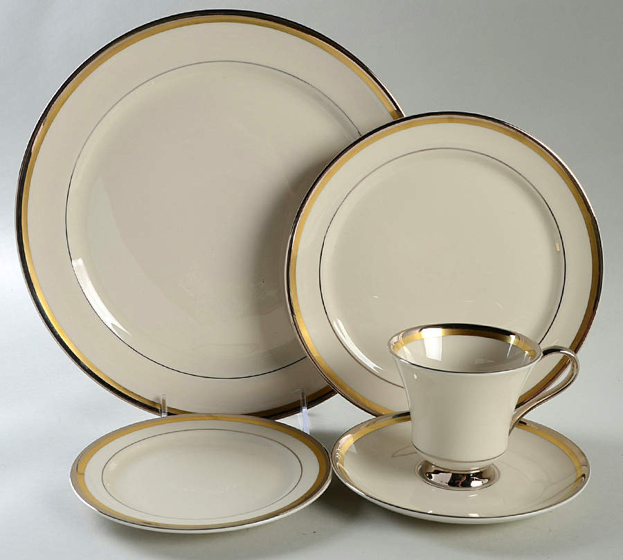 Champagne (Ivory Background) 5 Piece Place Setting by Pickard-1