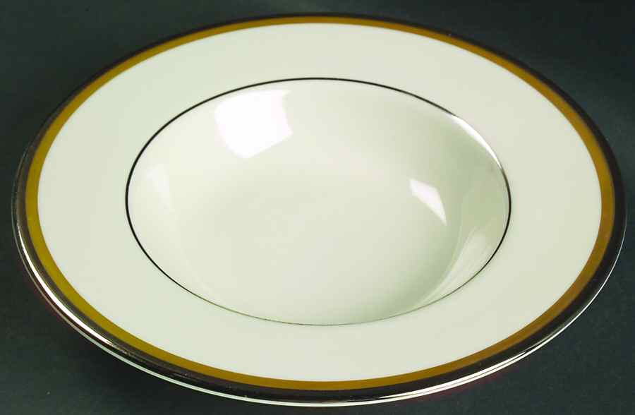 Champagne (Ivory Background) Rim Soup Bowl by Pickard-1