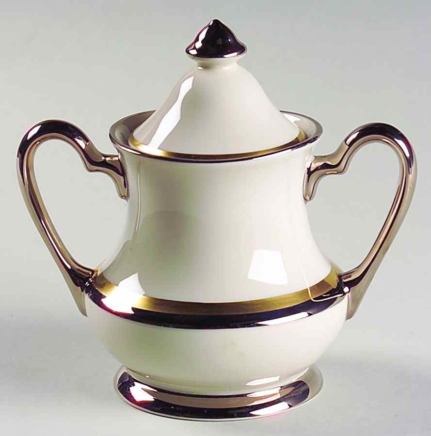 Champagne (Ivory Background) Sugar Bowl & Lid by Pickard-1