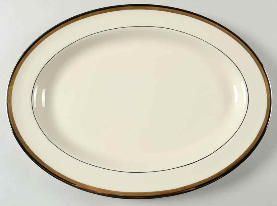 Champagne (Ivory Background) 14" Oval Serving Platter by Pickard-1