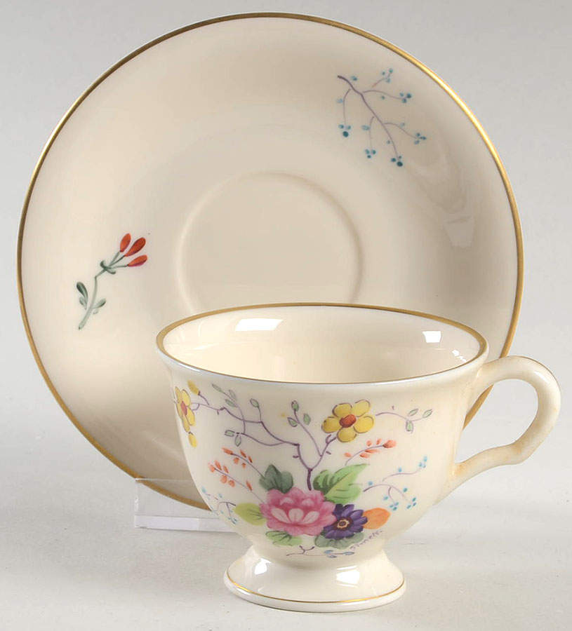 Chinese Seasons Footed Demitasse Cup & Saucer Set by Pickard-1