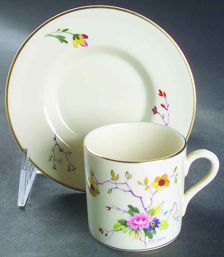 Chinese Seasons Flat Demitasse Cup & Saucer Set by Pickard-1
