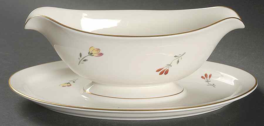 Chinese Seasons Gravy Boat with Attached Underplate by Pickard-1