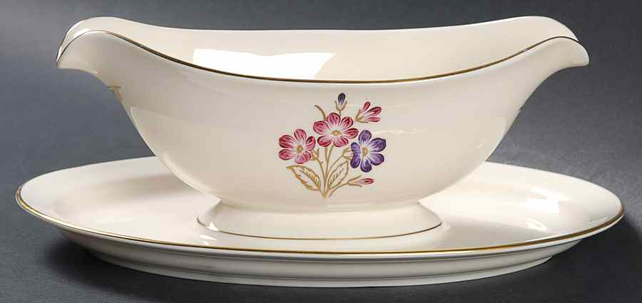 Cinderella Gravy Boat with Attached Underplate by Pickard-1
