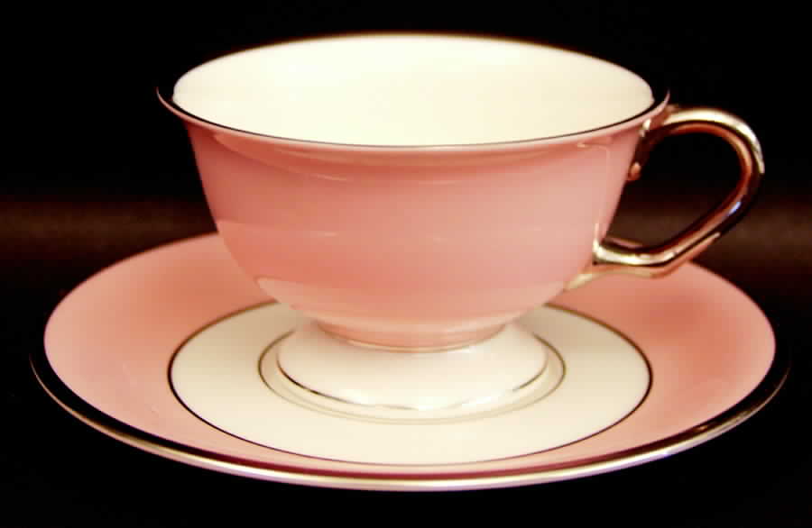 Coral Mist Footed Cup & Saucer Set by Pickard-1