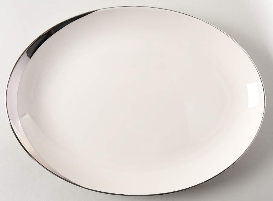 Crescent (Ivory Background) 12" Oval Serving Platter by Pickard-1