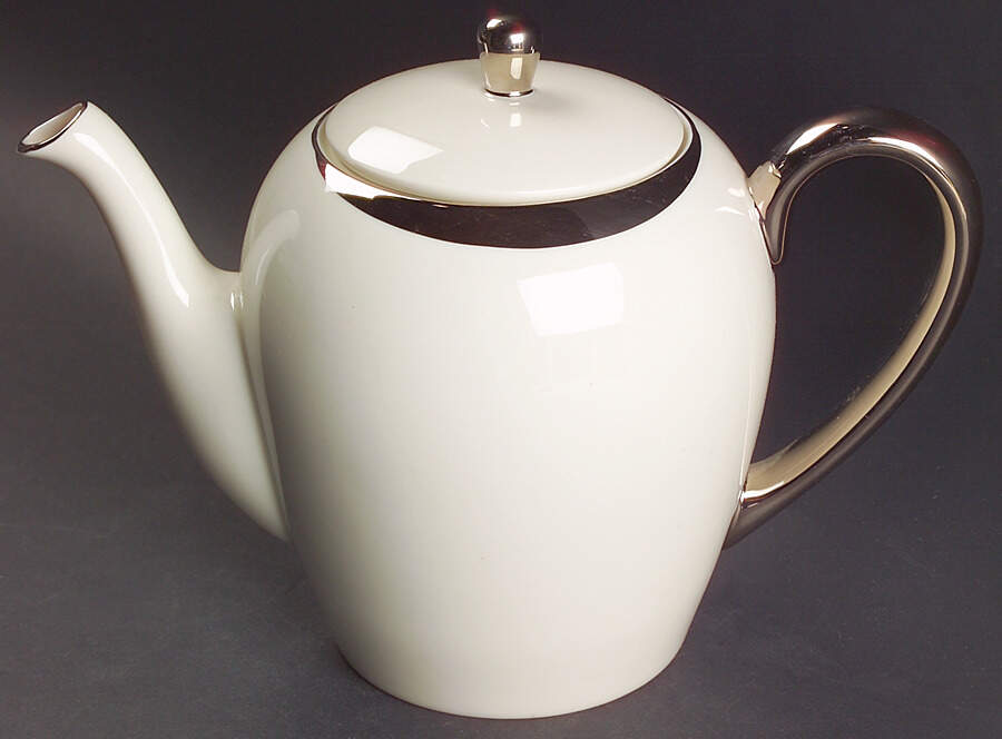 Crescent (Ivory Background) Tea/Coffee Pot & Lid by Pickard-1