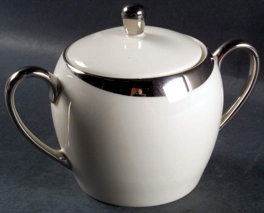 Crescent (Ivory Background) Sugar Bowl & Lid by Pickard-1