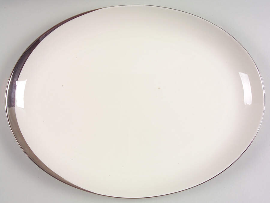 Crescent (Ivory Background) 15" Oval Serving Platter by Pickard-1