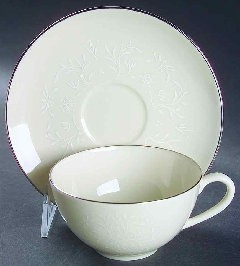 Damask Flat Cup & Saucer Set by Pickard-1