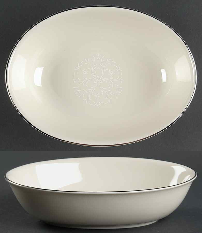 Damask 9" Oval Vegetable Bowl by Pickard-1