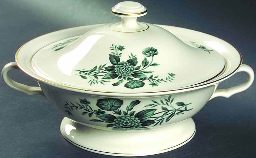 Diana Green Round Covered Vegetable by Pickard-1