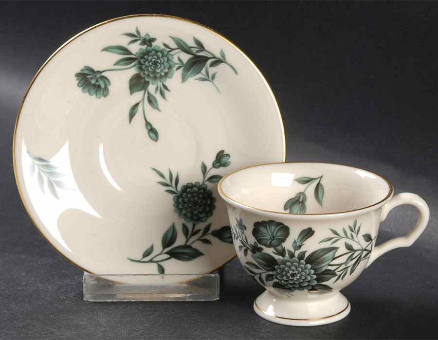 Diana Green Footed Demitasse Cup & Saucer Set by Pickard-1