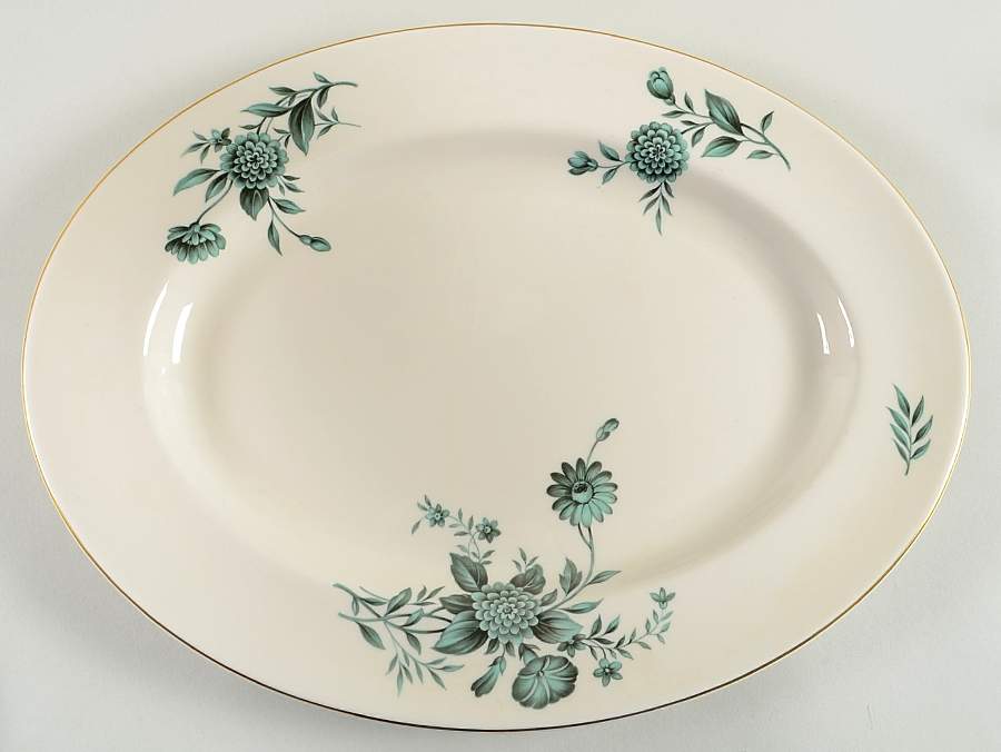 Diana Green 15" Oval Serving Platter by Pickard-1