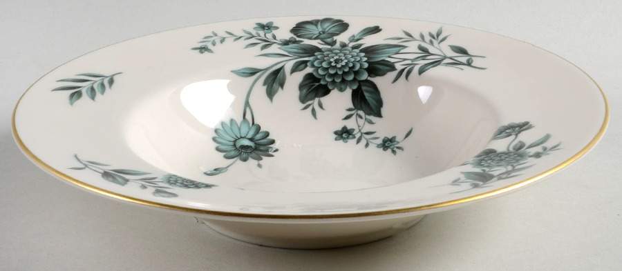 Diana Green Rim Soup Bowl by Pickard-1
