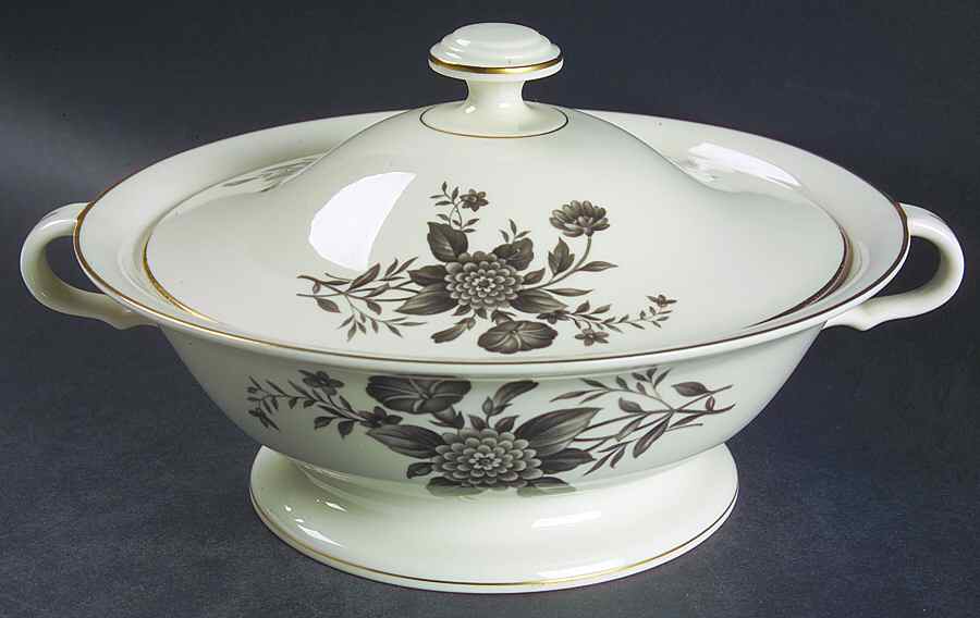 Diana Gray Round Covered Vegetable by Pickard-1