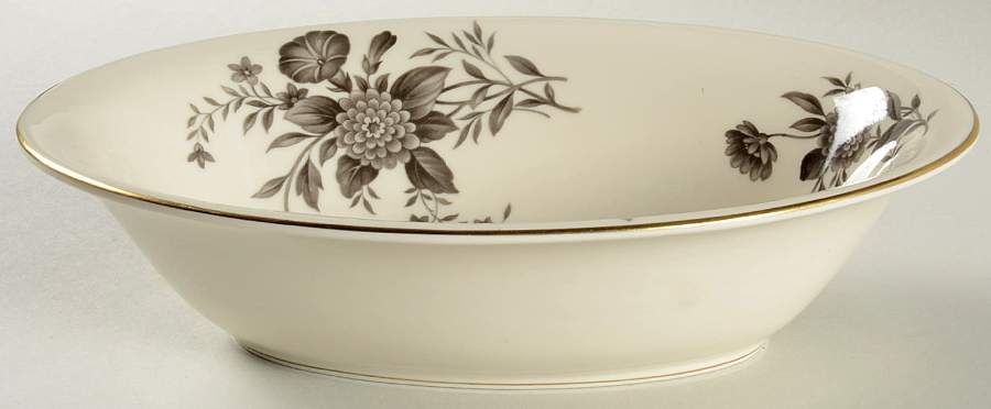 Diana Gray 9" Oval Vegetable Bowl by Pickard-1