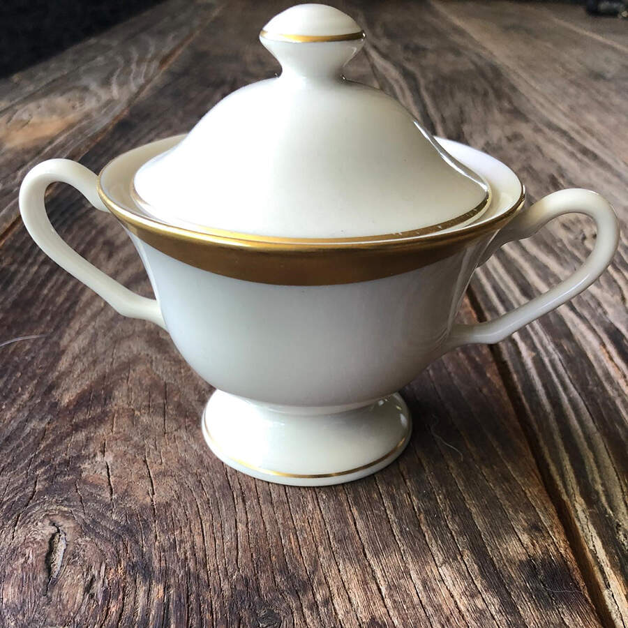 Elegance Sugar Bowl & Lid by Pickard-1