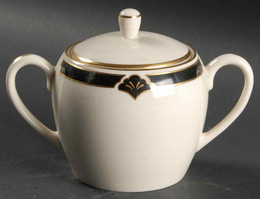 Ensemble Black Sugar Bowl & Lid by Pickard-1