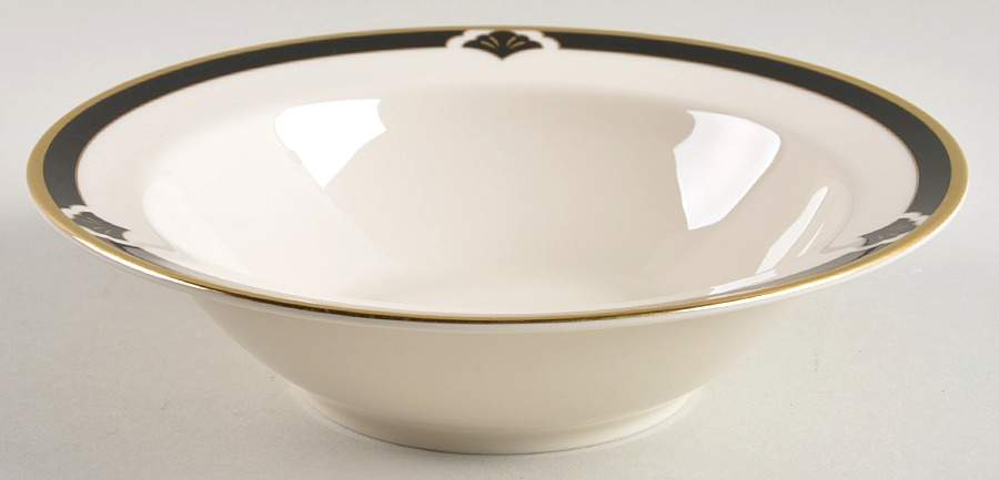 Ensemble Black Rim Soup Bowl by Pickard-1