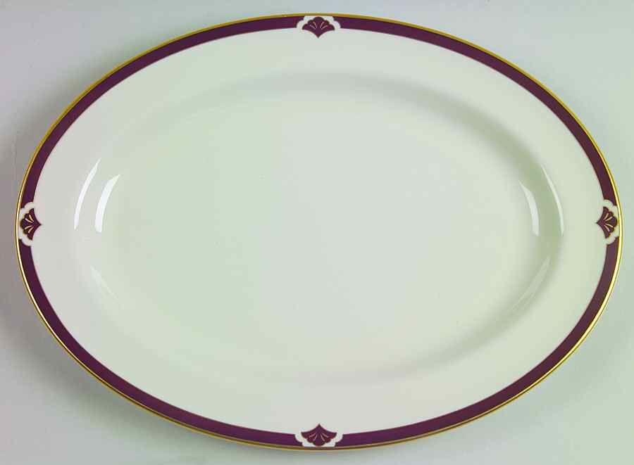 Ensemble Burgundy 14" Oval Serving Platter by Pickard-1