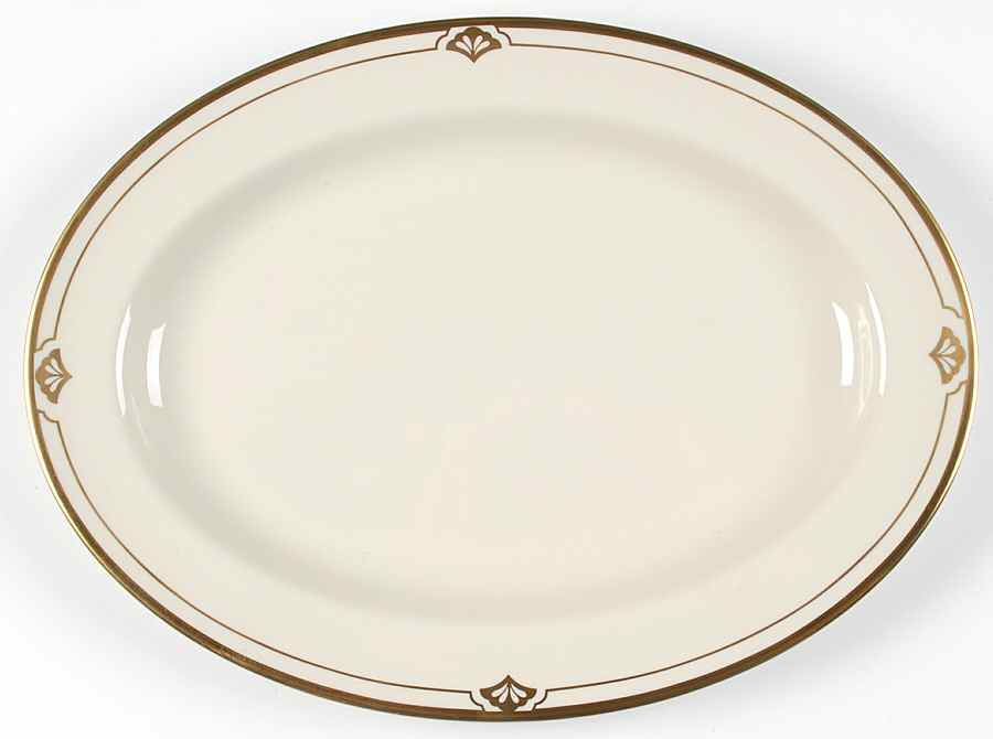Ensemble Gold 14" Oval Serving Platter by Pickard-1